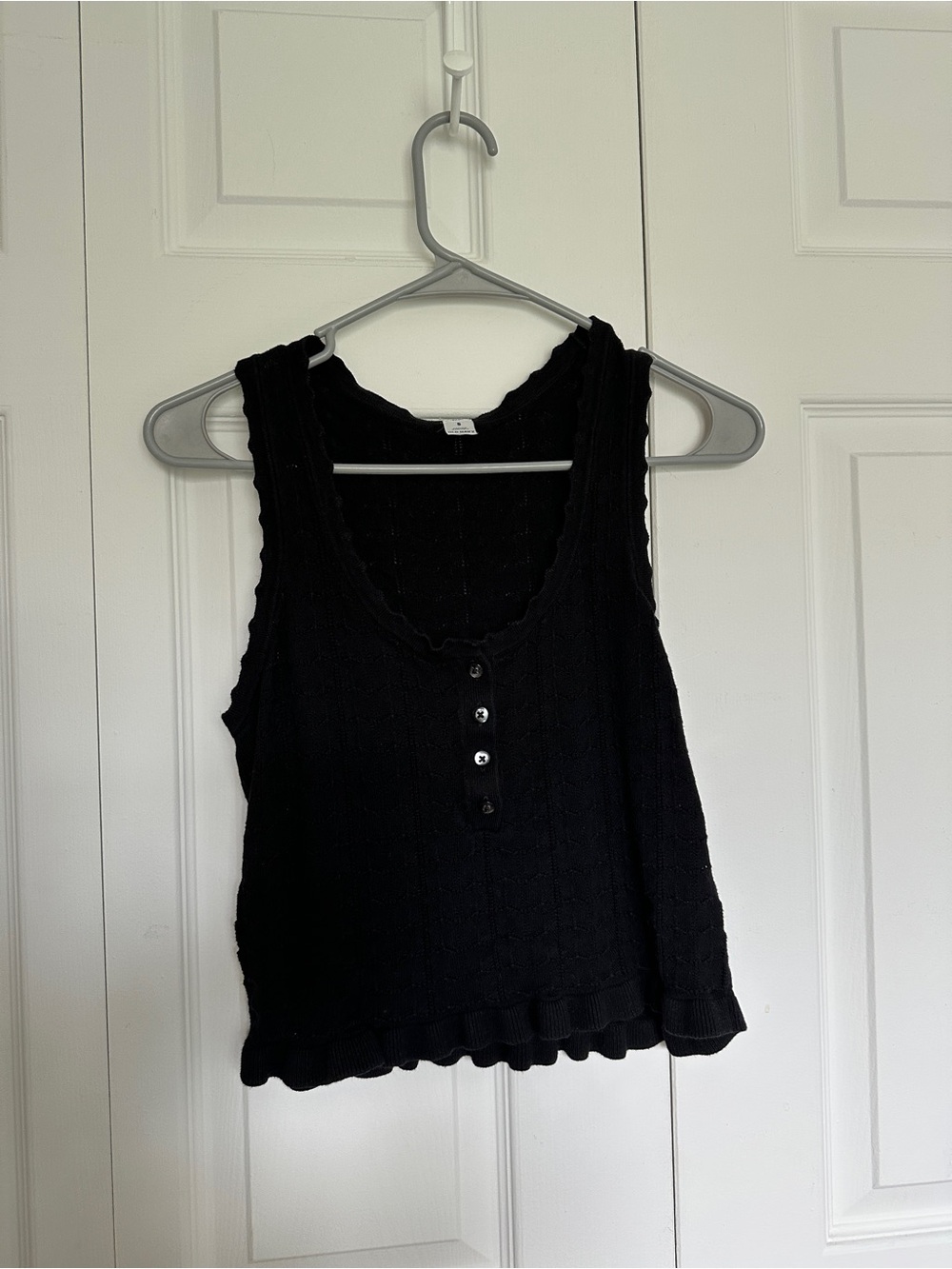 Old Navy Black Knit Henley Tank